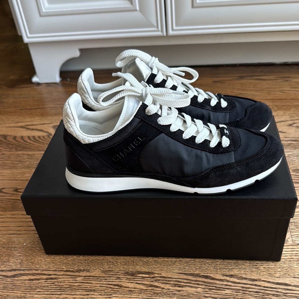 CHANEL Black and White Sneakers Authentic